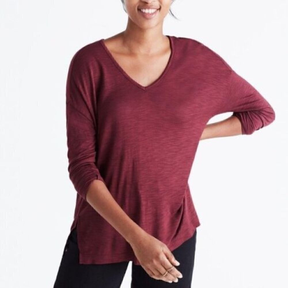 Madewell Anthem Burgundy Red‎ Long Sleeve Top S